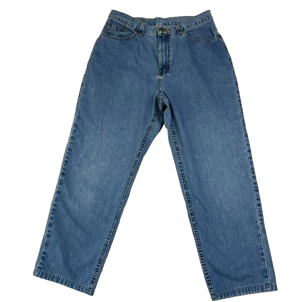 LL Bean Jeans Womens 14 (30.5x26.5) Relaxed Fit Blue Mom Medium Wash Cotton Vtg